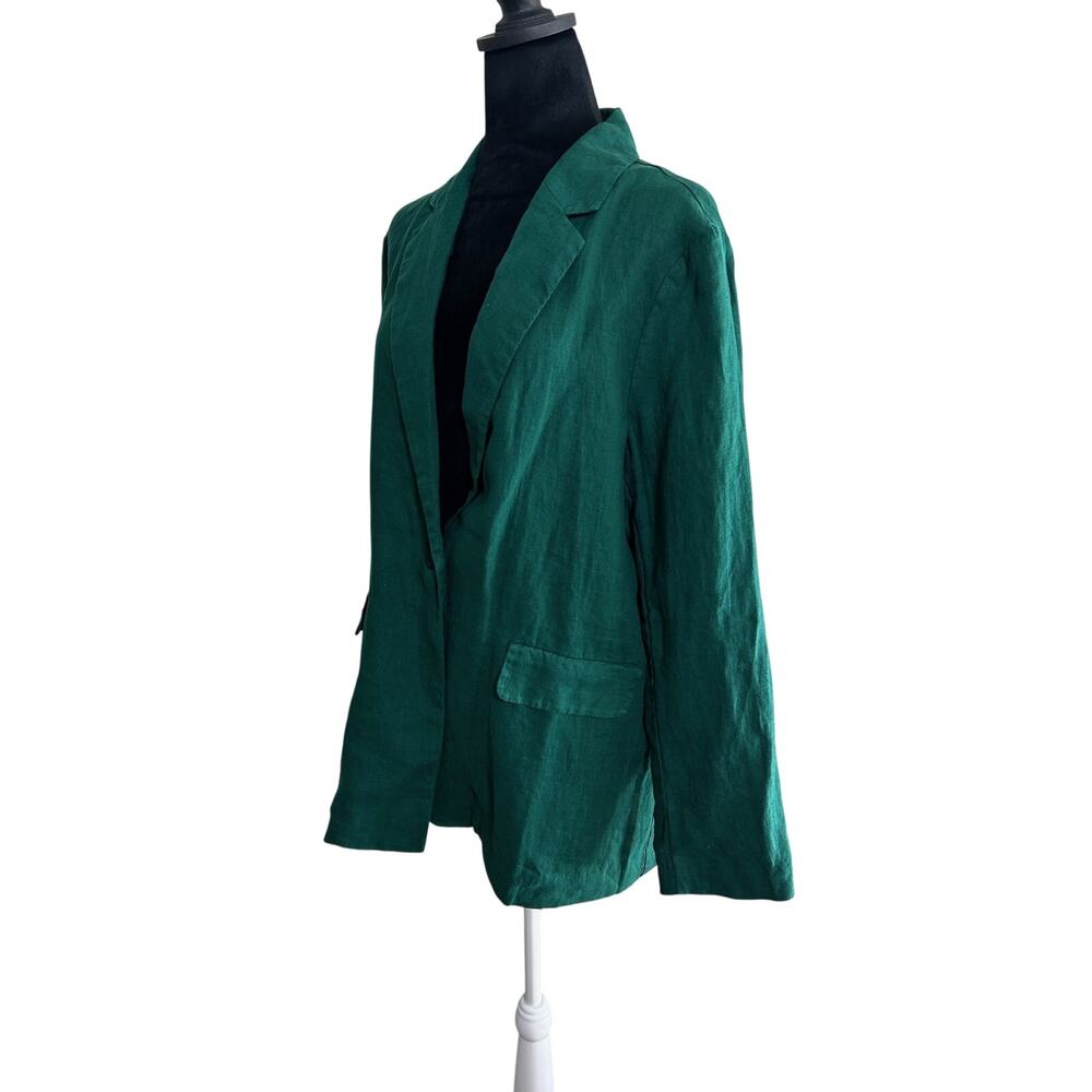 Michael Stars Linen Blazer Green XL Lightweight One Button Jacket Classic - Picture 3 of 10